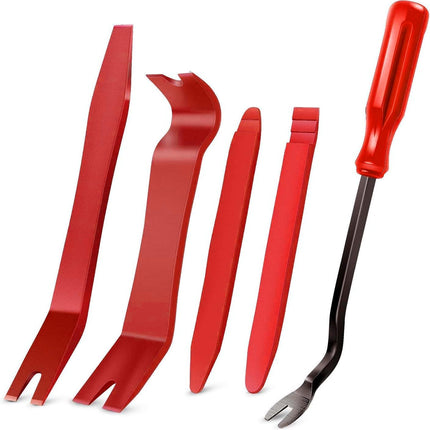 5-Piece Nylon Auto Trim Removal Tool Kit, Red