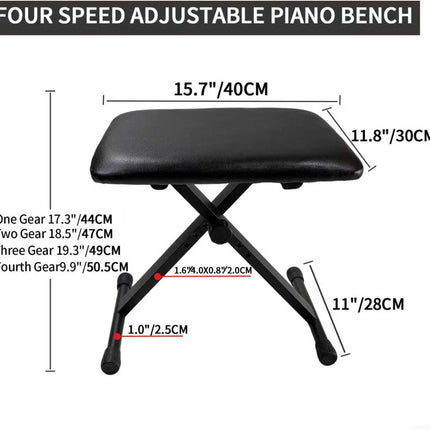 X-Style Height Adjustable Keyboard Bench, Thin Version