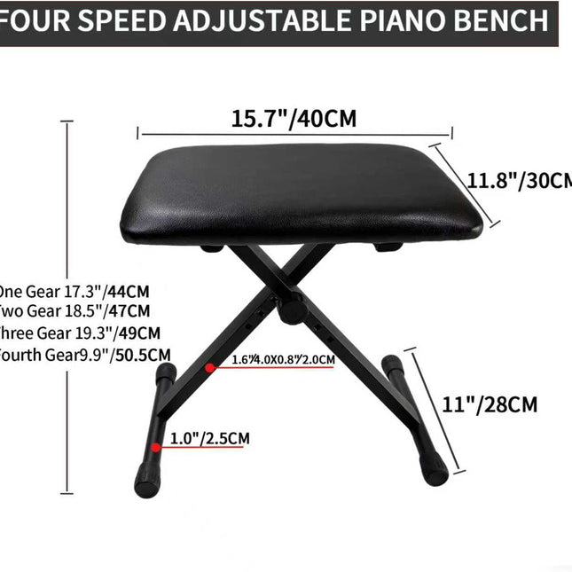 X-Style Height Adjustable Keyboard Bench, Thin Version