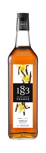 Vanilla Syrup for Drinks, Made in France, 1 Liter Glass Bottle