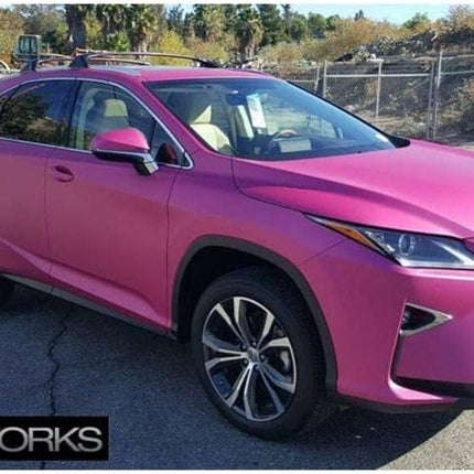 SW900 Matte Pink Metallic Vinyl Wrap Sample 3 in x 5 in