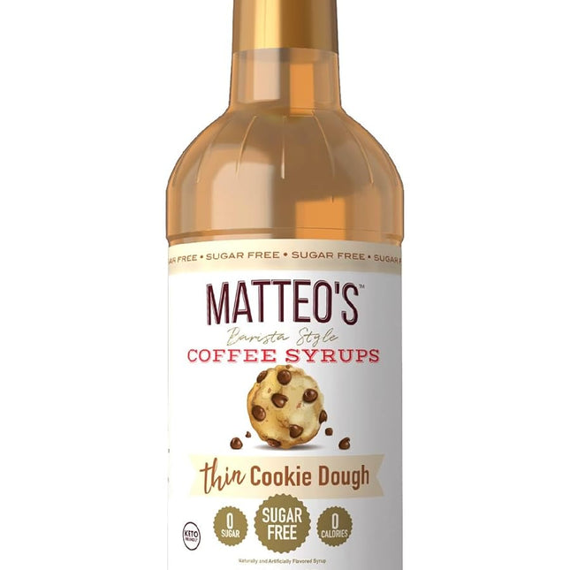 Cookie Dough Syrup for Coffee, Lattes, Cappuccinos & Desserts - Sugar-Free, Keto Friendly, Zero Calories, Non-Alcoholic, 33.8oz 1pk