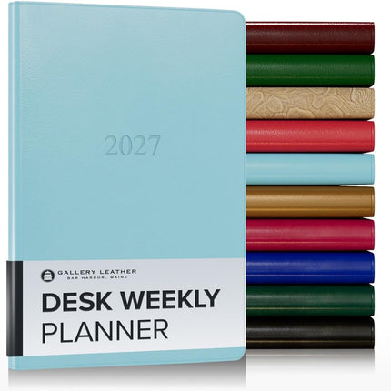Leather Desk Weekly Monthly Planner 2027