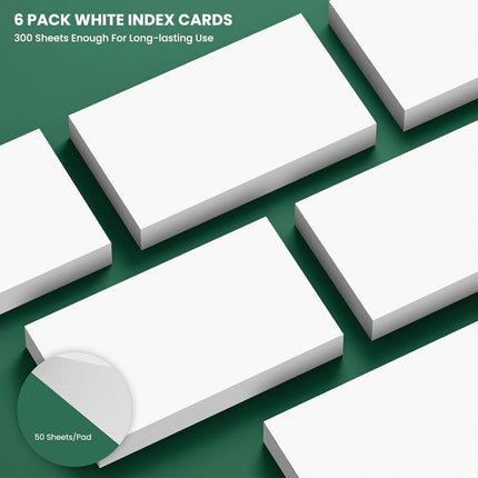 Blank 3x5 White Index Cards, 300 Double-Sided Cards