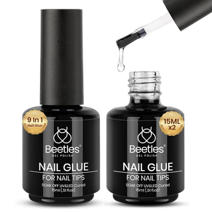 SourceToHome FuenteACasa Beetles Gel Polish 9 In 1 Gel Nail Glue for Clear Acrylic Nail Tips 2 Pcs — Home & Lifestyle