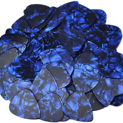 Celluloid Dark Blue Pearl Guitar or Bass Pick, 0.71 mm Medium Gauge, 351 Shape, 6 Pack