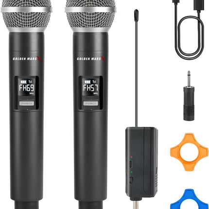 Wireless Handheld Microphones with 2.4GHz 500 ft Range