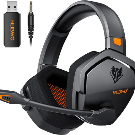 Wireless Gaming Headset with Mic, 100-Hour Battery, 23ms Sync - Orange