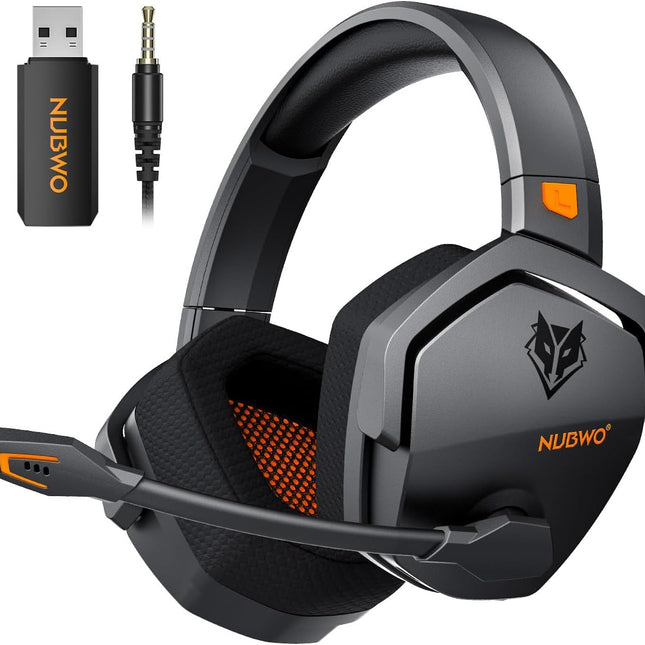 Wireless Gaming Headset with Mic, 100-Hour Battery, 23ms Sync - Orange
