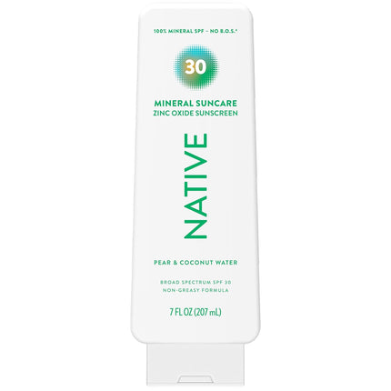 Mineral Sunscreen Lotion SPF 30, Pear & Coconut Water Scent, 7 oz