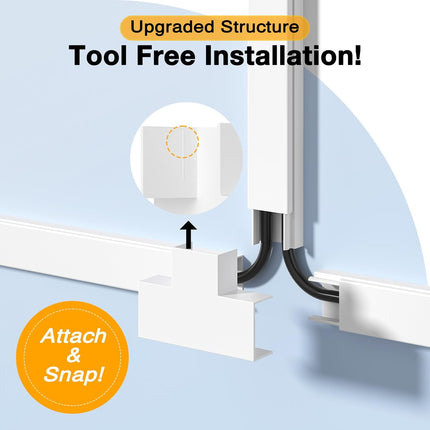 White 157 in Wall Cord Hider Cable Raceway Kit