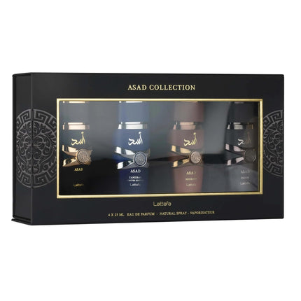 GlowEssence EsenciaLuz Lattafa Asad 4-Piece Gift Set 25ml – Men's Oriental Fragrance Collection — Beauty & Self-Care
