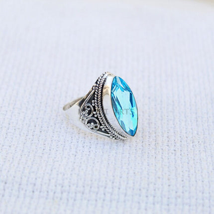 925 Sterling Silver Mystic Quartz Statement Ring