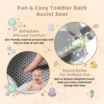 Baby Bath Seat for Babies 6 Months & Up - Grey