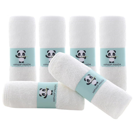 Baby Washcloths, Rayon Made from Bamboo, White 6 Pack