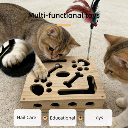 Cat Nail File Scratch Enrichment Puzzle Box Toy