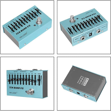 10-Band Graphic Equalizer Guitar Effect Pedal, Blue