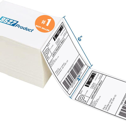 4 x 6 White Direct Thermal Shipping Labels, Fanfold, 500 Count