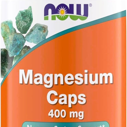 NOW Foods Magnesium 400mg — 360 Veg Capsules, Enzyme & Nerve Support - view 1