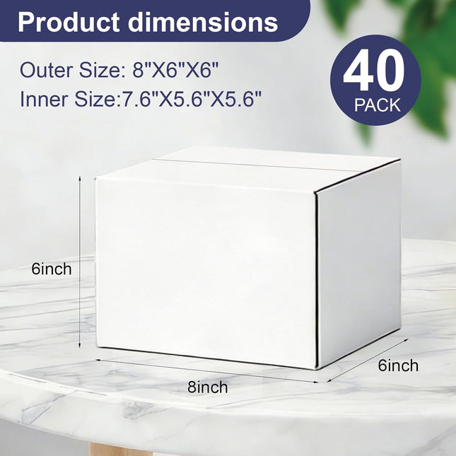 40 Pack 8x6x6 Inches Small Shipping Boxes