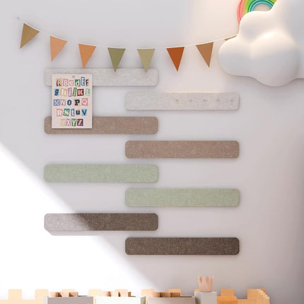 Cork Board Alternative Felt Strip Board 8-Pack, 13" x 2", Linen Dusk