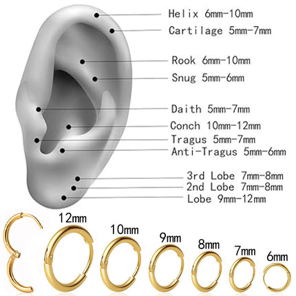 6mm 14K Gold Plated Huggie Hoop Earrings - side view