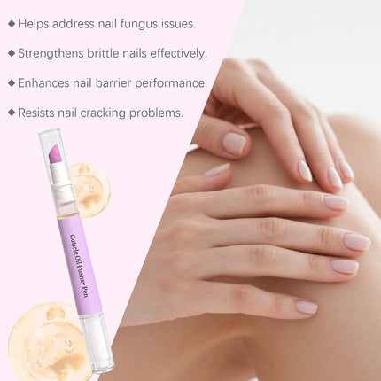 2-in-1 Cuticle Oil Pusher Pen for Dry & Damaged Nails