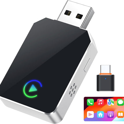 NexWave OndaNex Wireless CarPlay Adapter for iPhone, 2026 Upgraded 2-in-1 Android Auto — Smart Tech