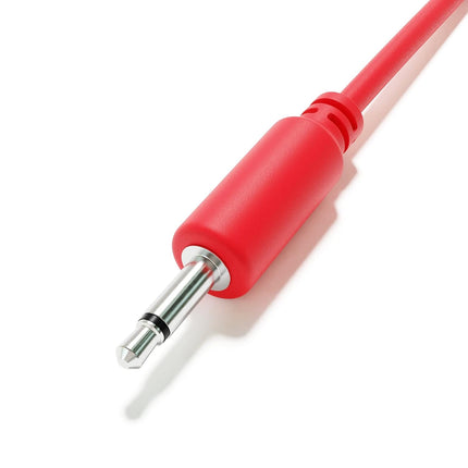5-Pack Red Mono Modular Patch Cables, TS 3.5mm 1/8 in, 20 cm