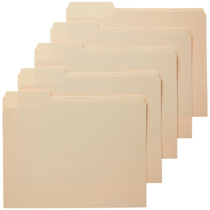 Sturdy Manila File Folders with Reinforced 1/3-Cut Tabs, Letter Size, 100-Pack