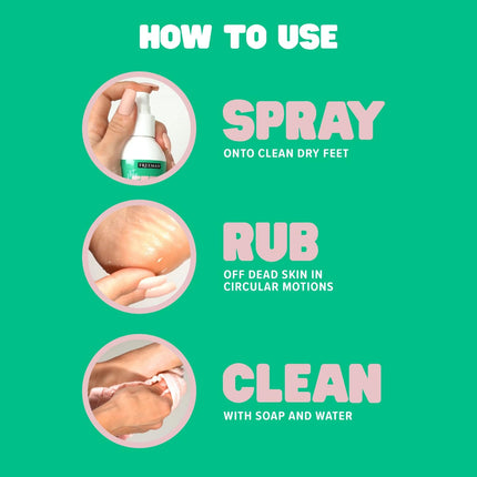 Instant Foot Peeling Spray with Coconut and Aloe, 4 fl oz