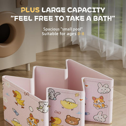 Foldable Baby Bathtub with Cute Animal Print