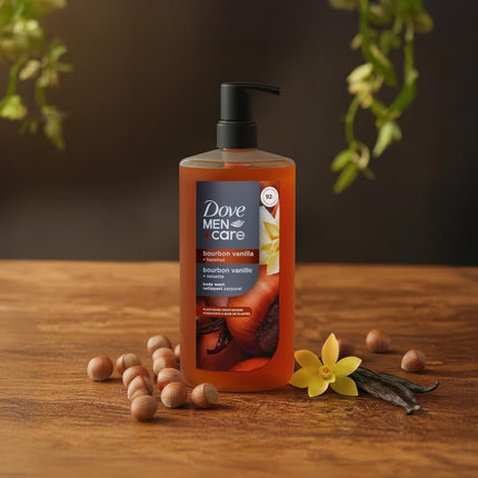 Bourbon Vanilla + Hazelnut Moisturizing Body Wash for Men, 26 oz