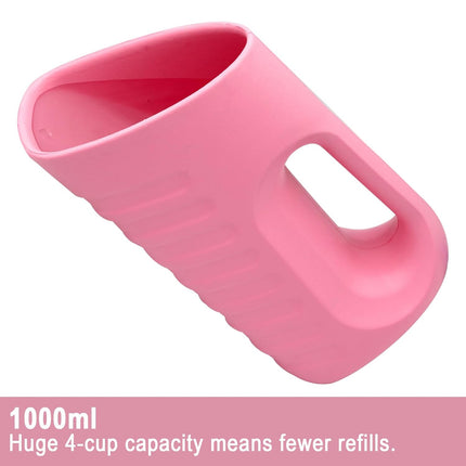 Baby Bath Rinse Cup & Rinser - 1000ml Soft EVA Pink Shower Cup