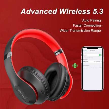 NexWave OndaNex Wireless Bluetooth Headphones Over Ear 65H Playtime HiFi Stereo Headset with — Smart Tech