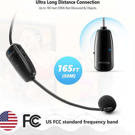 UHF Wireless Headset Microphone System with 160 ft Range