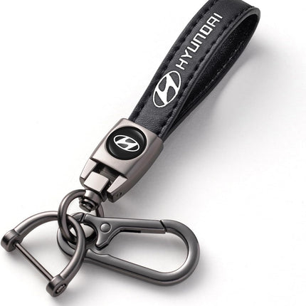 Leather Car Keychain Keyring with Car Key Lanyard
