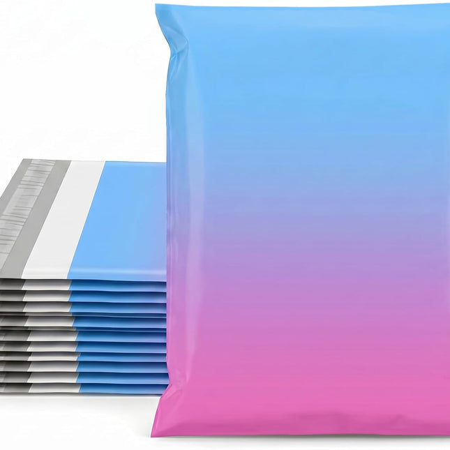 Cute Gradient Blue Pink Poly Mailers 10x13" 20-Pack