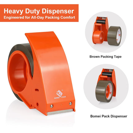 Heavy Duty Packing Tape with Dispenser, 1.88 in x 66 yd