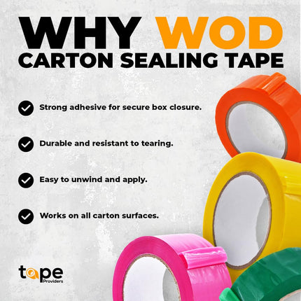 SourceToHome FuenteACasa WOD CSTC22SBA White Carton Sealing Tape — Home & Lifestyle