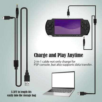 JDGPOKOO 5 in 1 Accessories Kit for PSP 2000/3000, Carrying Case for PSP 2000 3000, Protective Case Shell, 2 Set Screen Protectors and Charging&Date Cable, Compatible with PlayStation Portable 2000/3000 ONLY
