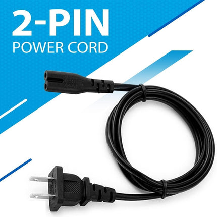 Black 2-Prong C8 AC Power Cord Replacement