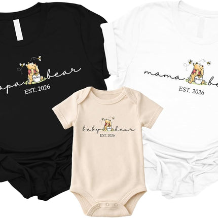 LittleNest NidoPequeño Mama Papa Bear Shirt Baby Bear Bodysuit Mom and Dad Shirts — Baby & Toddler