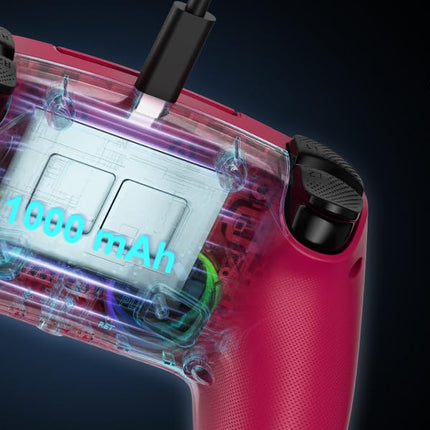 Wireless Controller with Turbo, Back Buttons, Motion Sensor & RGB LED Lights for PS5 and Windows PC