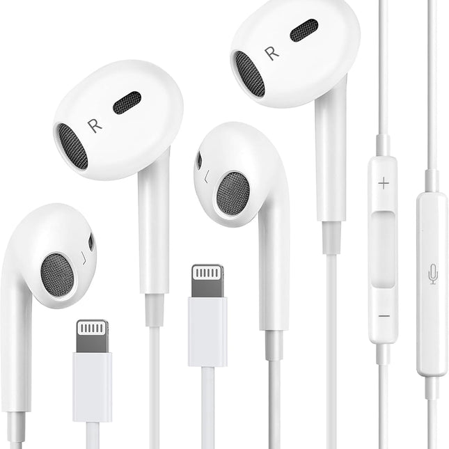 2-Pack Wired Plug-and-Play Earbuds for iPhone 14/13/12