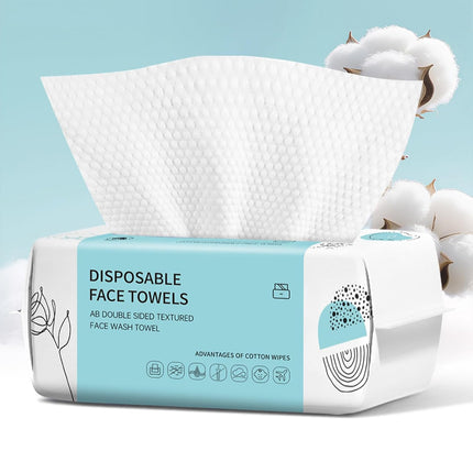 100 Count Disposable Face Towels for Cleansing and Skincare