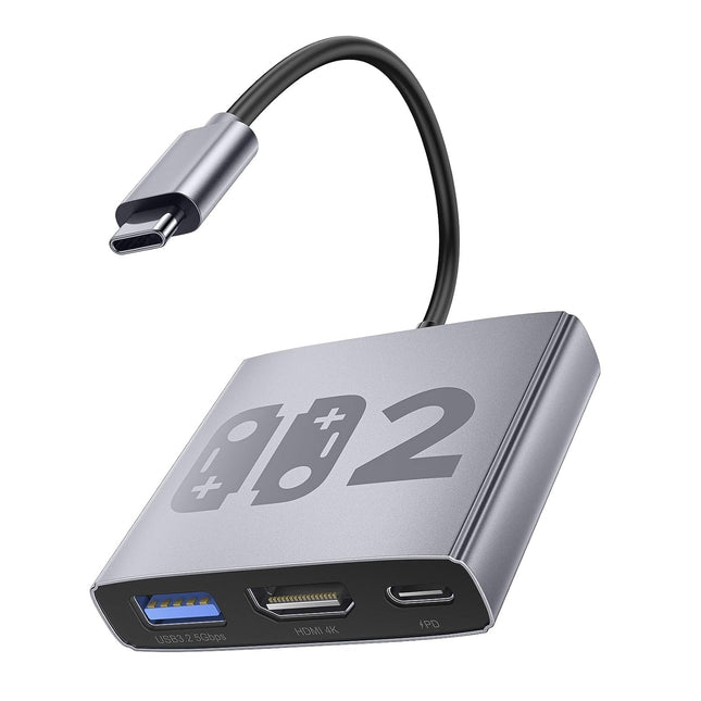 Aluminum Alloy 3-in-1 Portable Gaming TV Dock Adapter