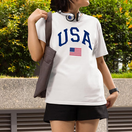 SourceToHome FuenteACasa USA Patriotic Graphic T Shirt Independence Day American Flag July Fourth — Home & Lifestyle