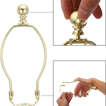 7 Inch Gold Tone Lamp Harp Kit with Finial