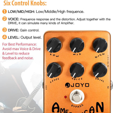 American Tube Amp Simulator & Preamp Guitar Pedal with Built-In Cab Sim